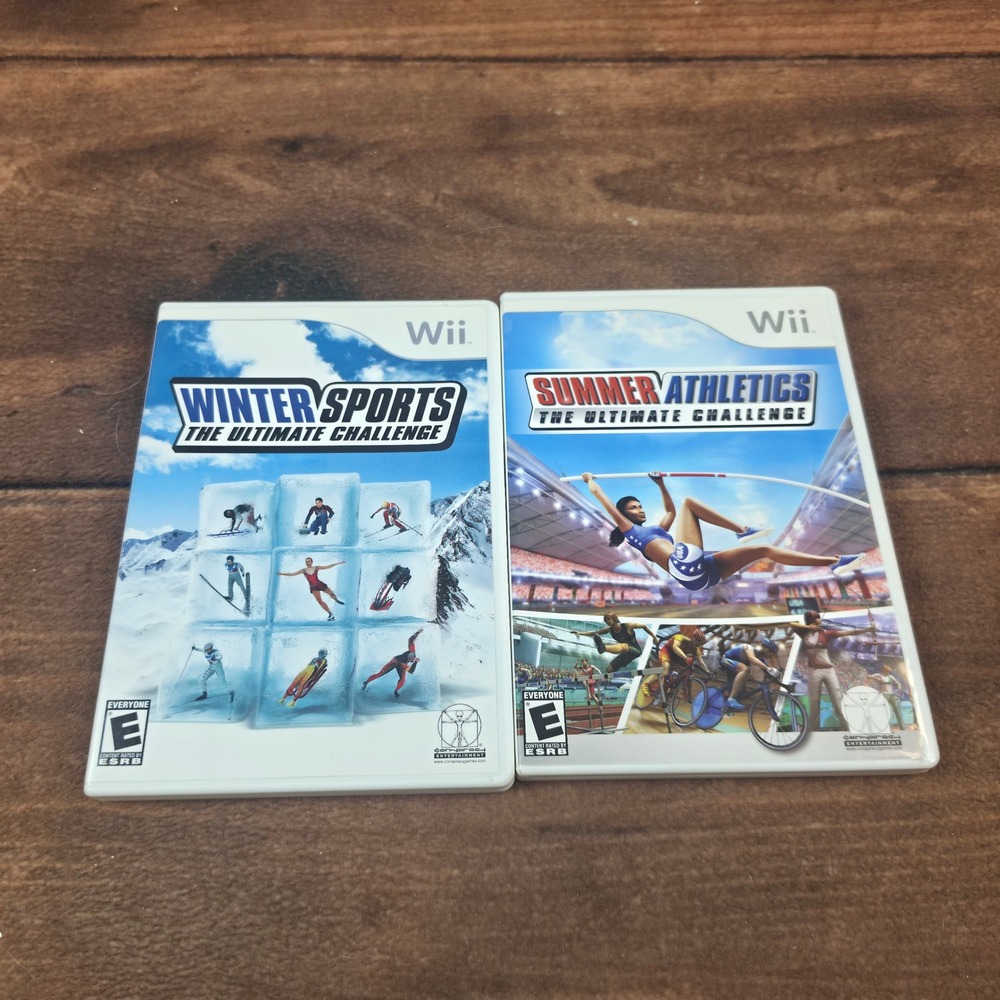 Nintendo Wii Sports Games Bundle NTSC White Excellent Winter Summer Athletics